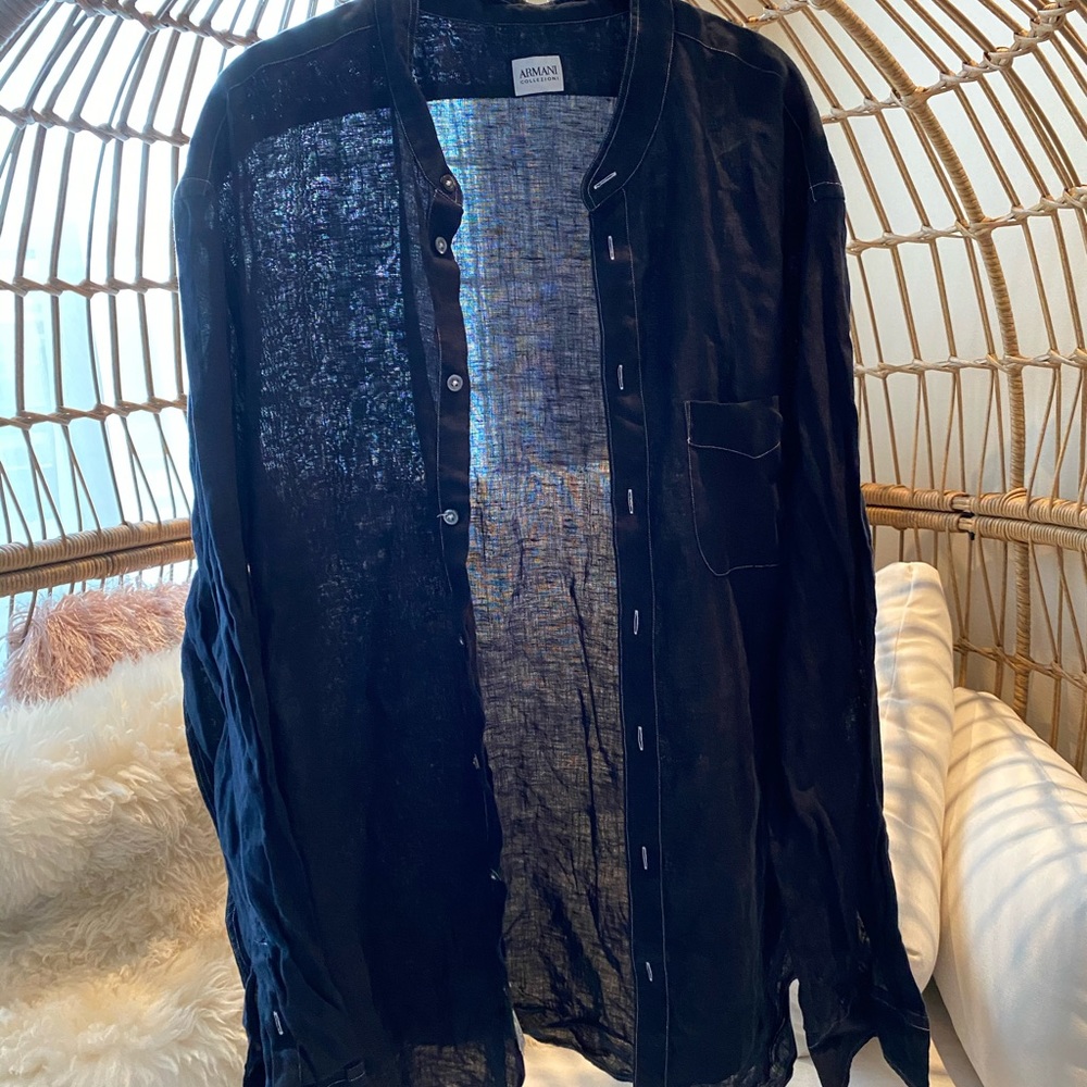 Armani Collezioni Linen Long Sleeve